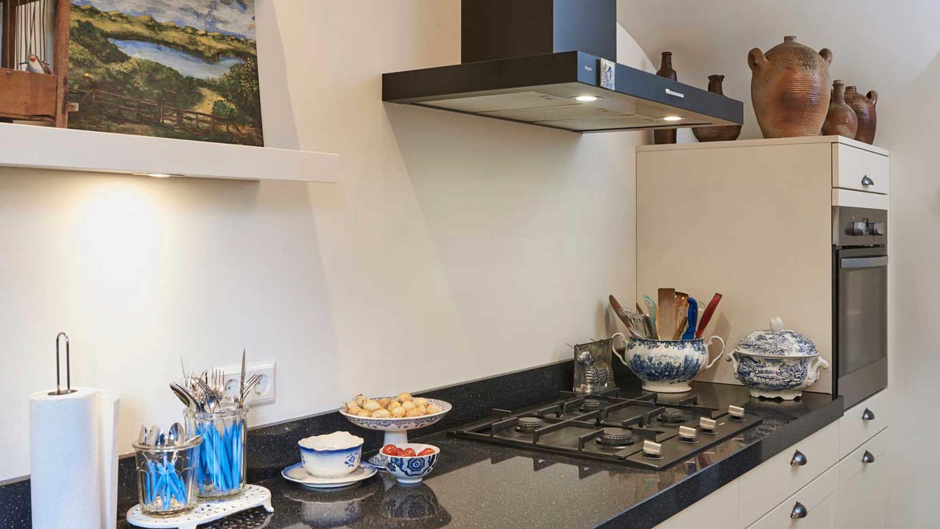 Landelijke keuken Haarlem met composiet werkblad en smetplint