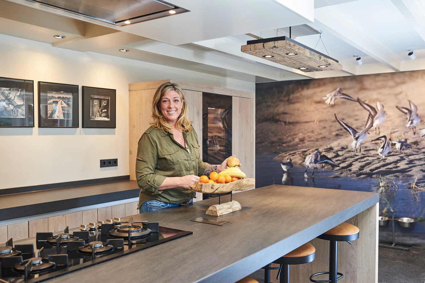 Luxe keuken met eiland, klant