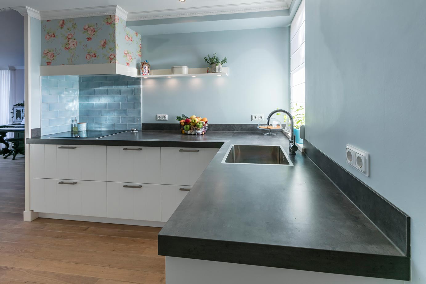 Landelijke keuken, enkele spoelbak