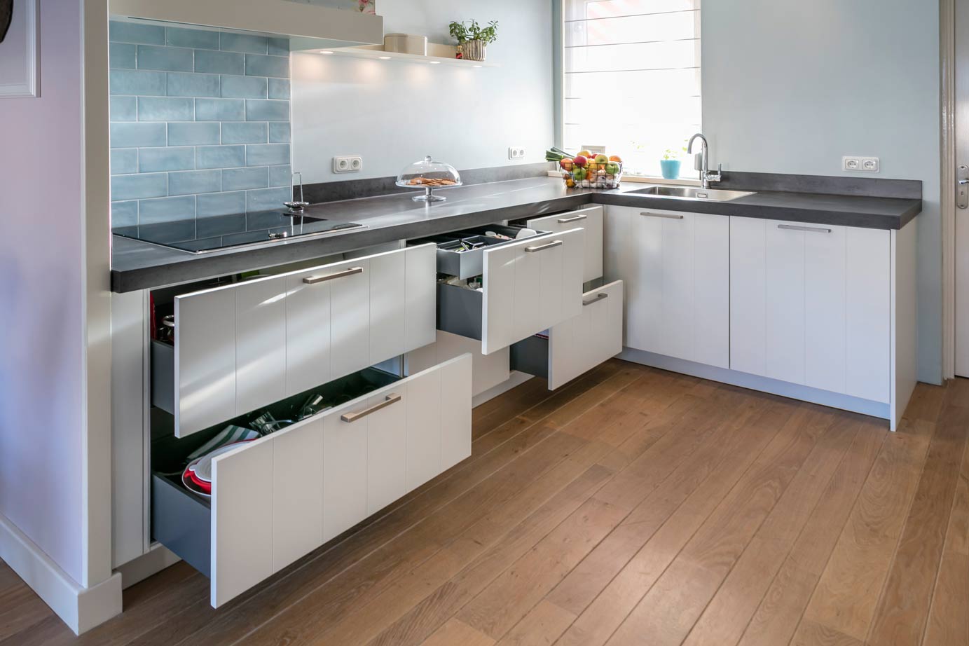 Landelijke keuken, brede lades