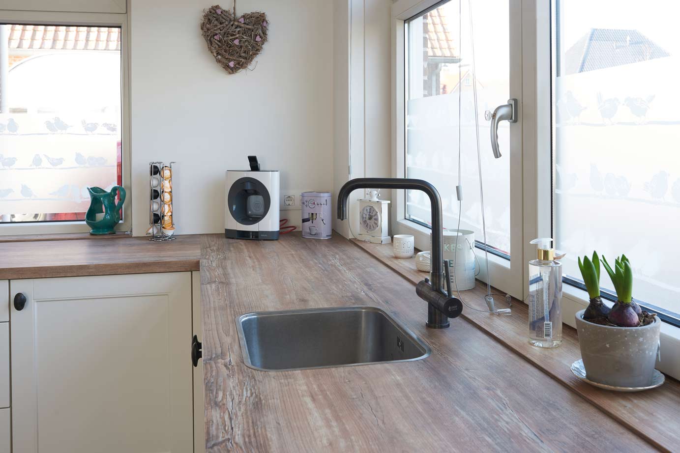 Landelijke keuken, kunststof werkblad