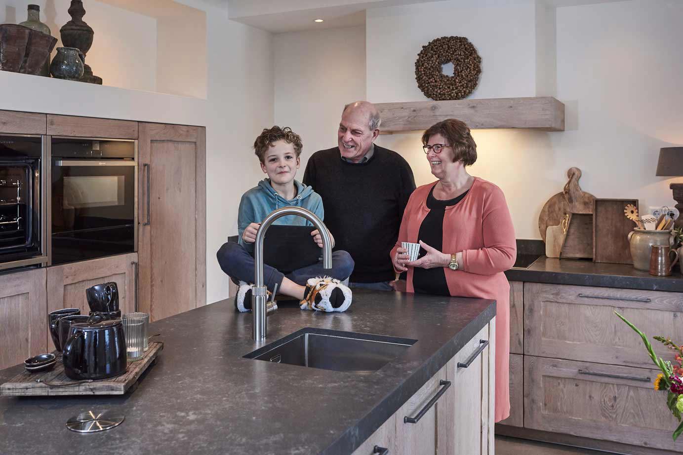 Massief houten keuken, klanten