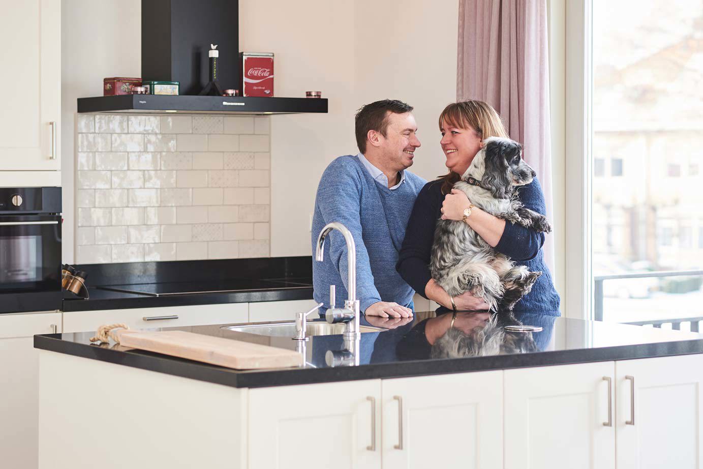 Keuken met eiland, klant