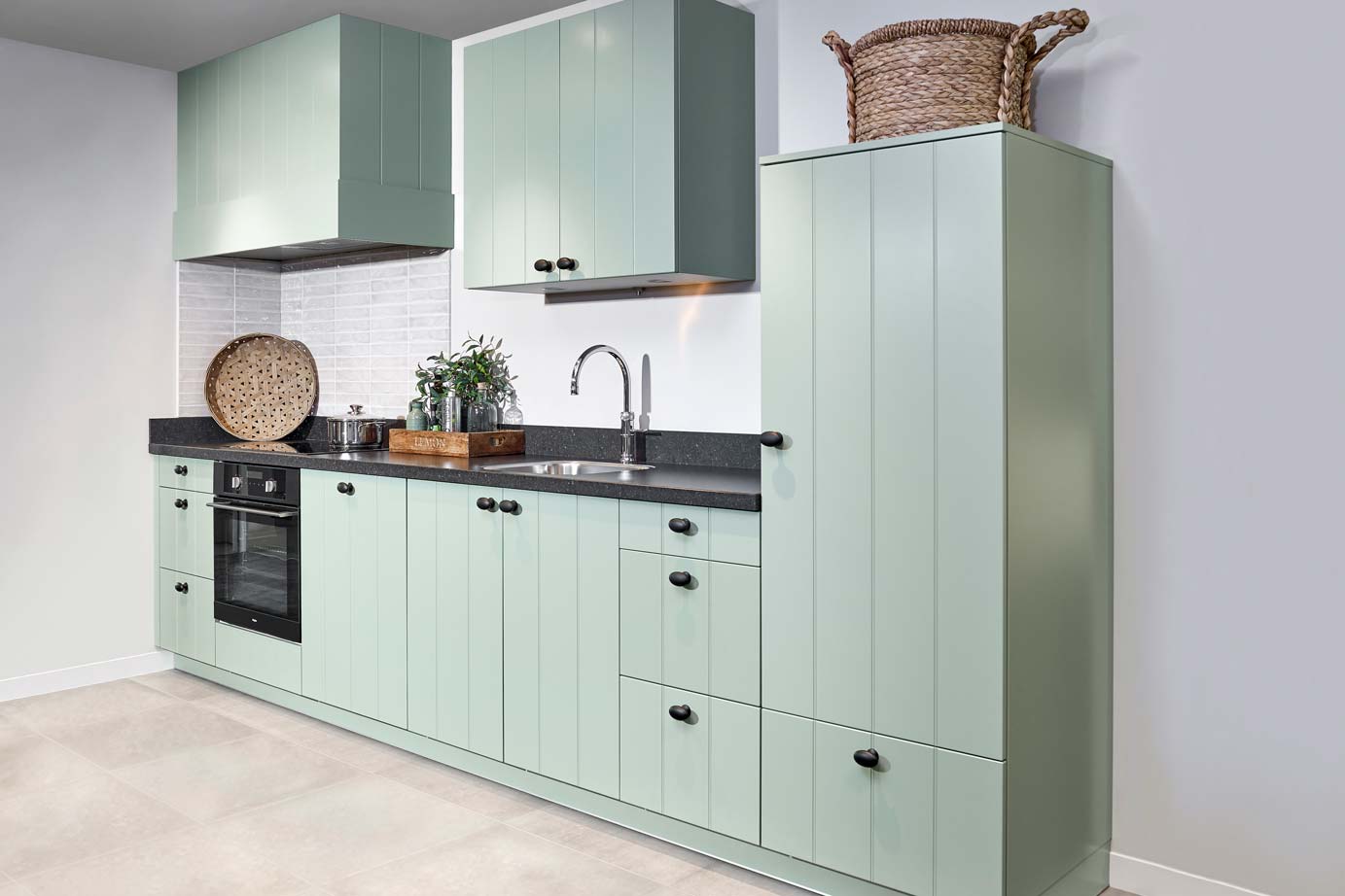 Landelijk groene keuken