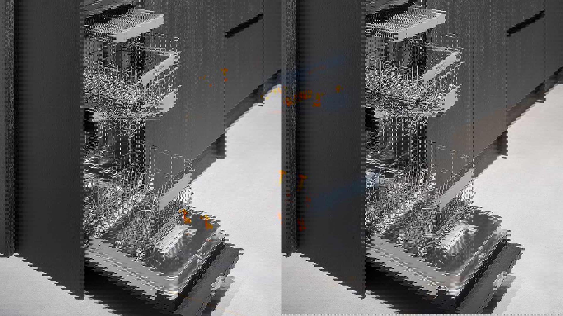 Zwarte houten keuken met Pelgrim vaatwasser