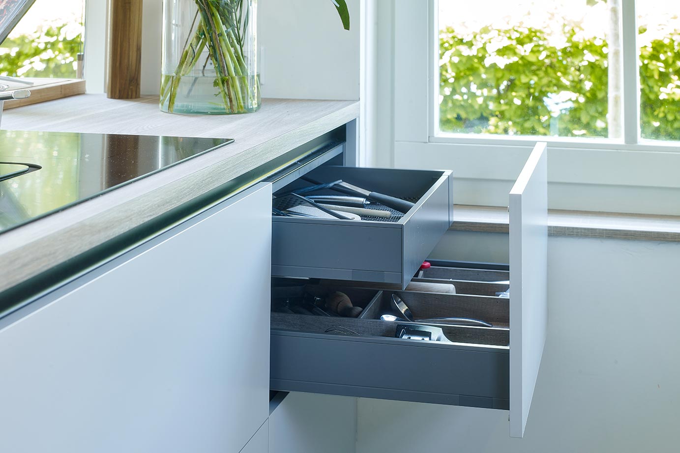 Keuken met kookeiland Utrecht, lade met binnenlade