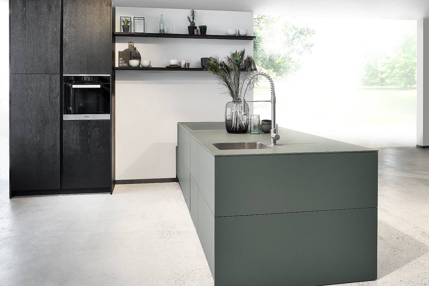 Moderne groene keuken