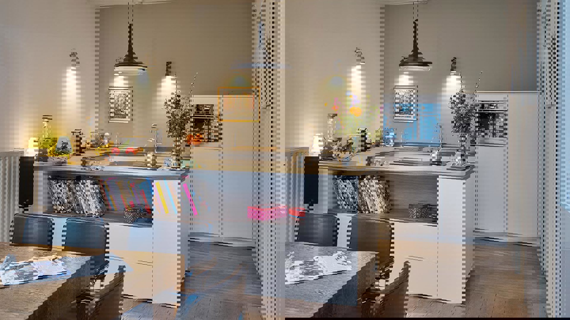 Witte SieMatic u-keuken Amsterdam