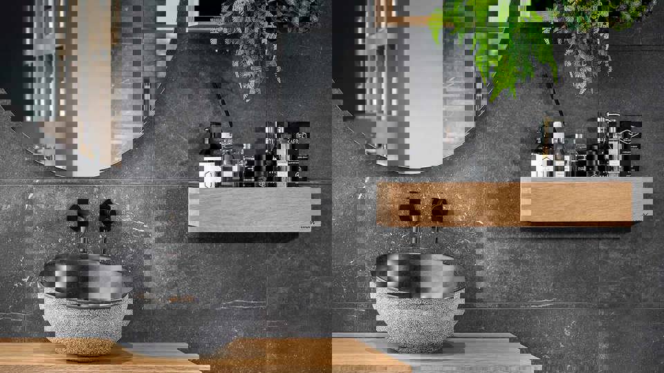 Wastafelmeubel_hout_zwart_marmerlook