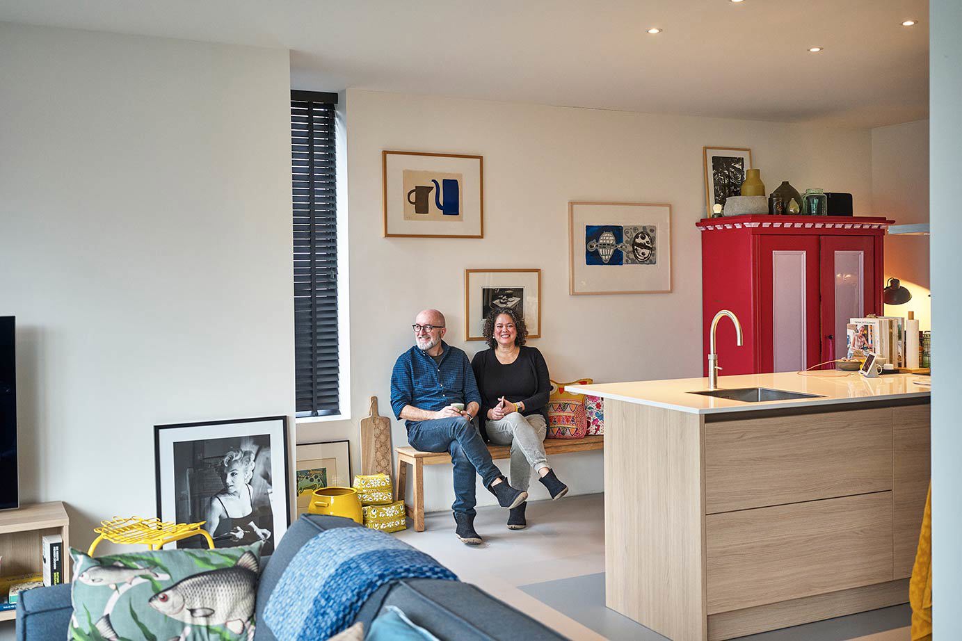 Houten keuken met eiland, Bergen Noord-Holland