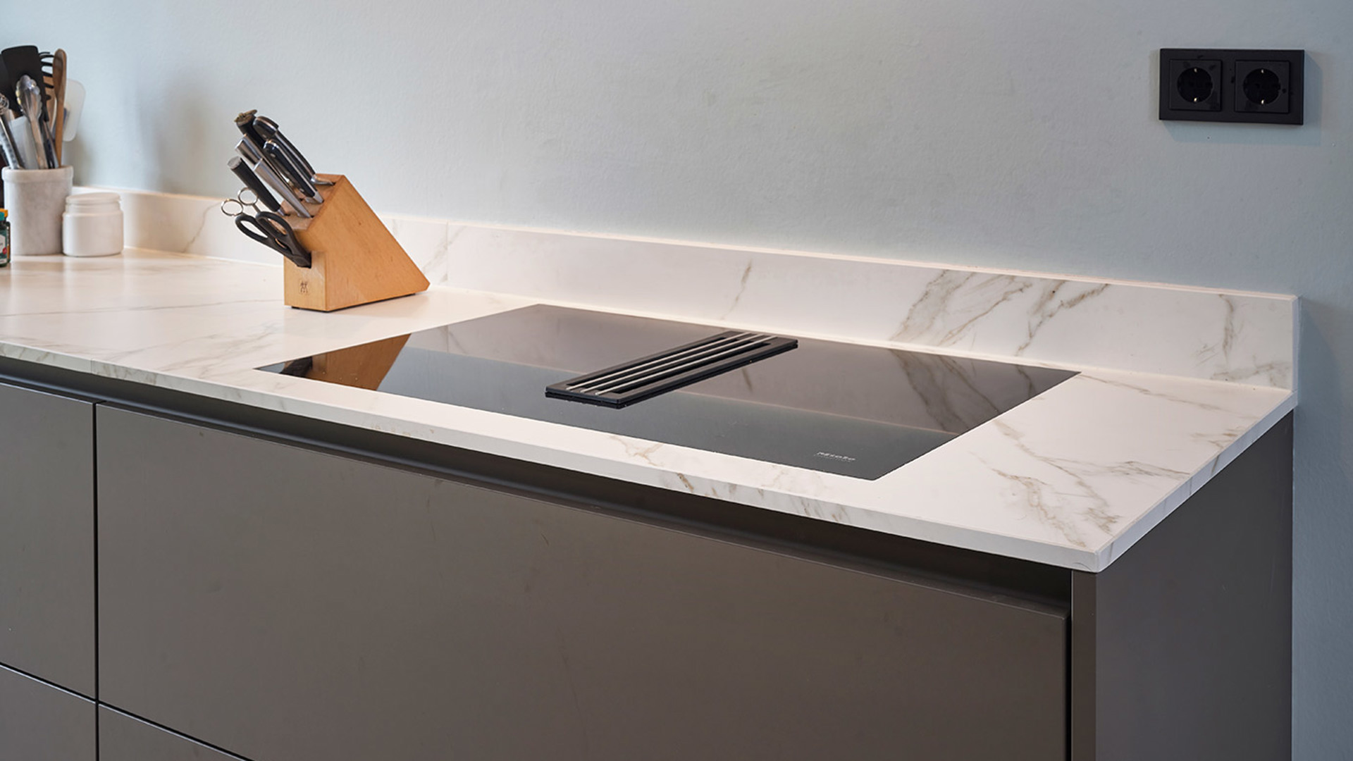 SieMatic keuken Amsterdam, inductiekookplaat met afzuiging