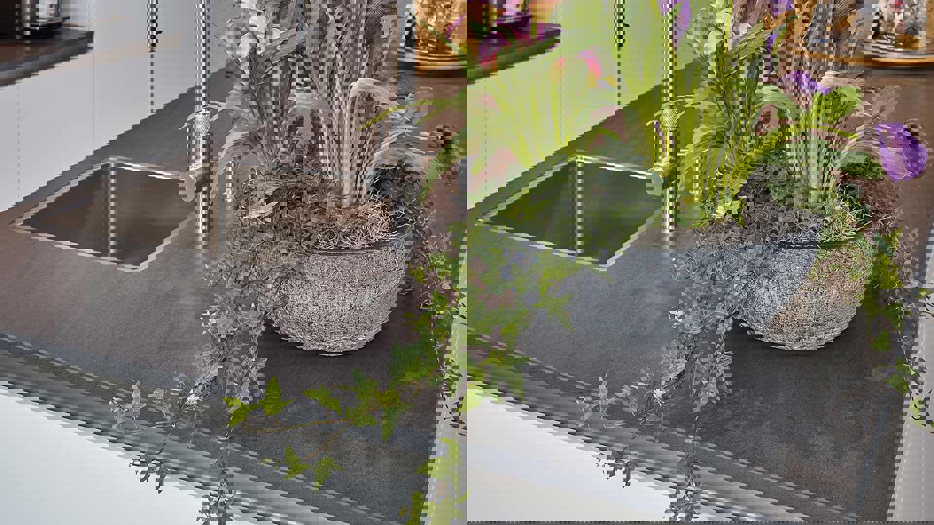 Moderne witte keuken Rotterdam, werkblad keramiek