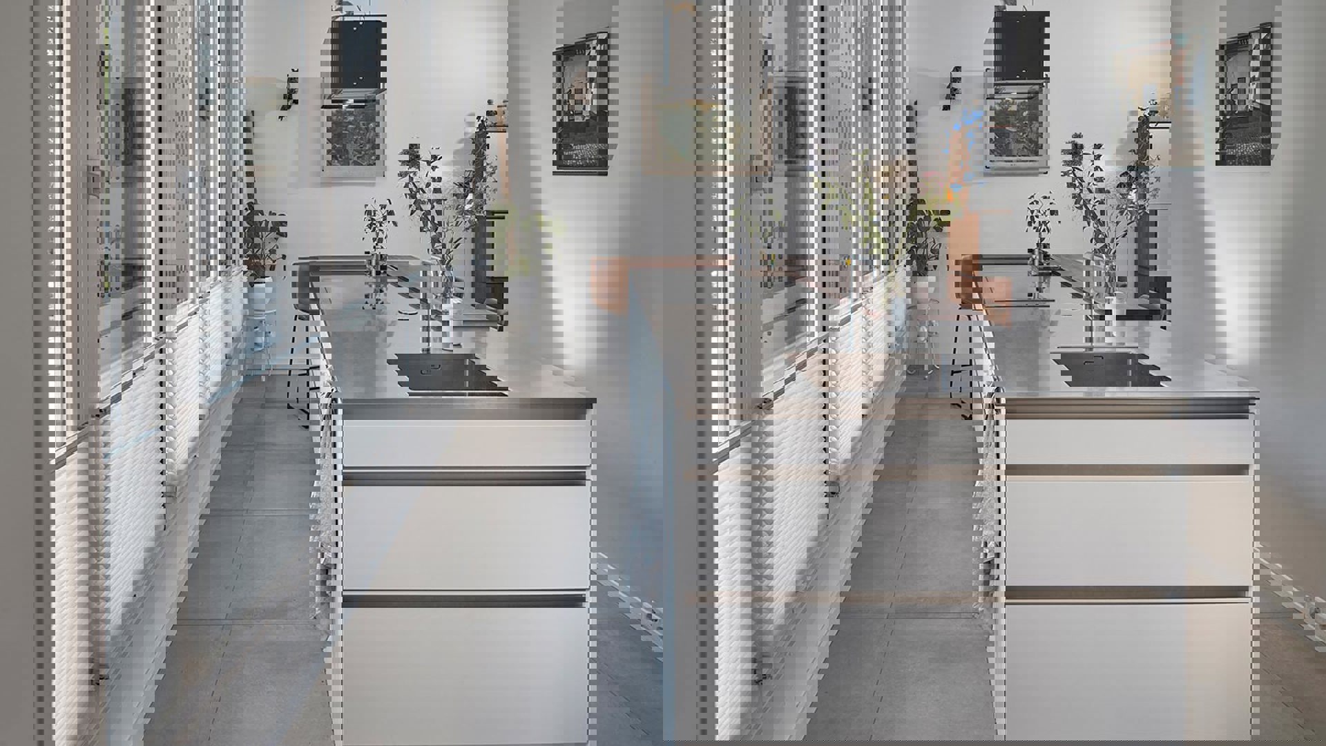 Moderne witte keuken Utrecht, greeploos