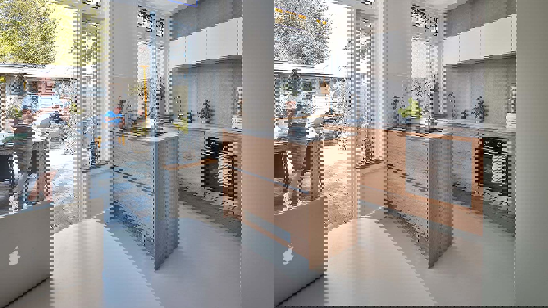 Greeploos houten keuken Haarlem, modern landelijk