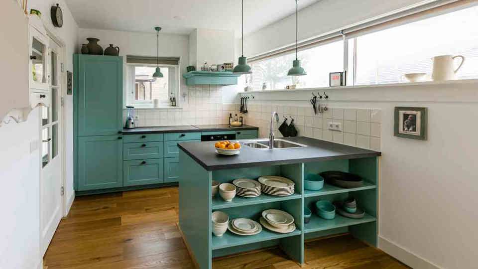 Groene Landelijke keuken Hilversum, eiland 