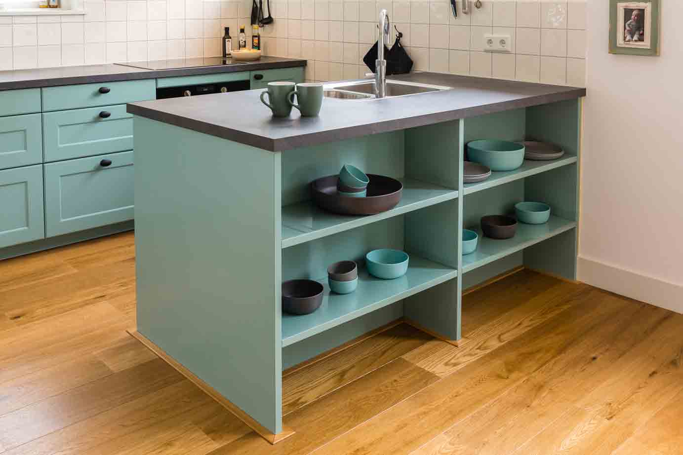 Groene Landelijke keuken Hilversum, eiland 