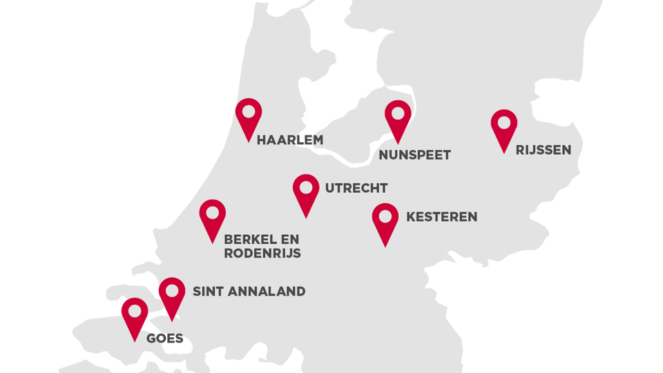 Landkaart DB KeukenGroep